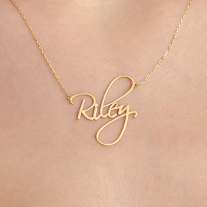 Dainty Script Name Necklace, Name Necklace, Mother's Day Gift, Gold Name Necklace, Personalized Jewelry, Gift For Mom, New Mom Gift image 4