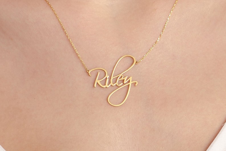 Dainty Script Name Necklace, Name Necklace, Mother's Day Gift, Gold Name Necklace, Personalized Jewelry, Gift For Mom, New Mom Gift image 4