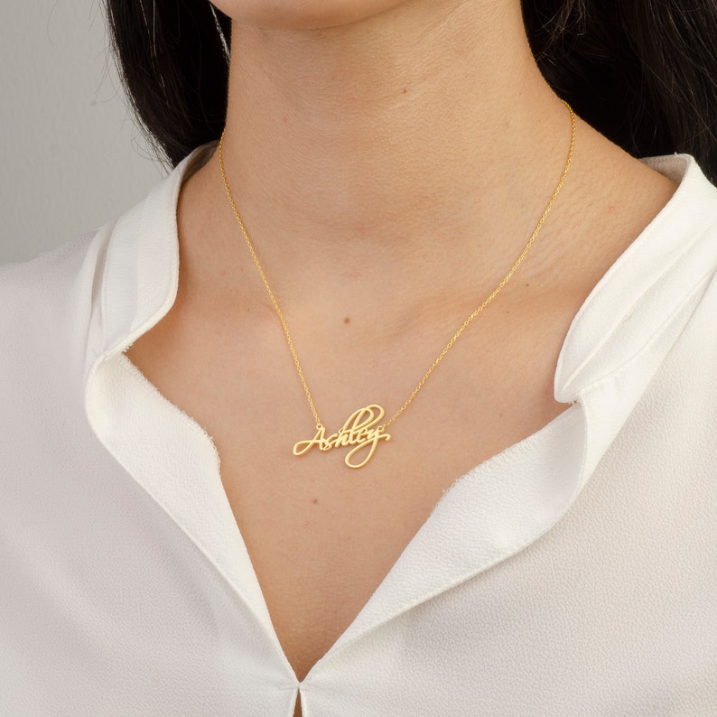 Dainty Script Name Necklace, Name Necklace, Mother's Day Gift, Gold Name Necklace, Personalized Jewelry, Gift For Mom, New Mom Gift image 6