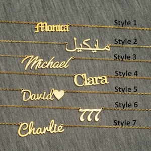 18K Gold Plated Name Necklace, Custom Name Necklace, Personalized Name Necklace, Birthday Gift for Her, Christmas Gift, Gift for Mom