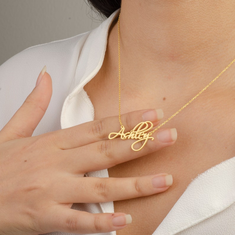 Dainty Script Name Necklace, Name Necklace, Mother's Day Gift, Gold Name Necklace, Personalized Jewelry, Gift For Mom, New Mom Gift image 5