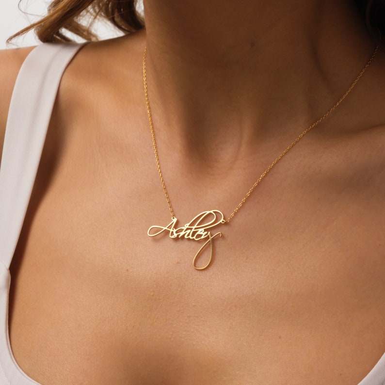 Dainty Script Name Necklace, Name Necklace, Mother's Day Gift, Gold Name Necklace, Personalized Jewelry, Gift For Mom, New Mom Gift image 7