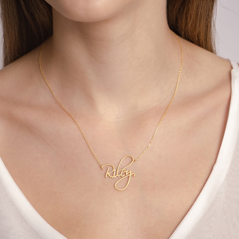 Dainty Script Name Necklace, Name Necklace, Mother's Day Gift, Gold Name Necklace, Personalized Jewelry, Gift For Mom, New Mom Gift image 2