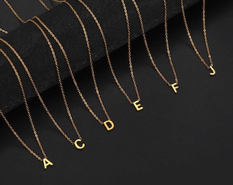 14K Gold Initial Necklace: Personalized Letter Charm Jewelry
