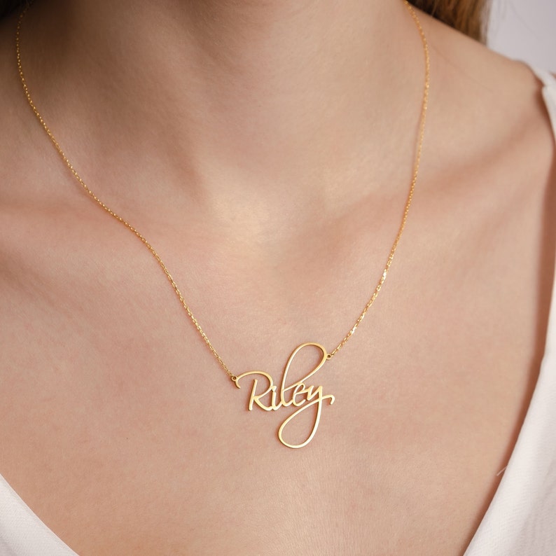 Dainty Script Name Necklace, Name Necklace, Mother's Day Gift, Gold Name Necklace, Personalized Jewelry, Gift For Mom, New Mom Gift image 3
