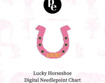 Lucky Horseshoe: digitale borduursteekkaart