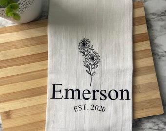 Personalized Kitchen Towels | Flour sack towels | Housewarming Gift | Wedding Gift | Tea Towels