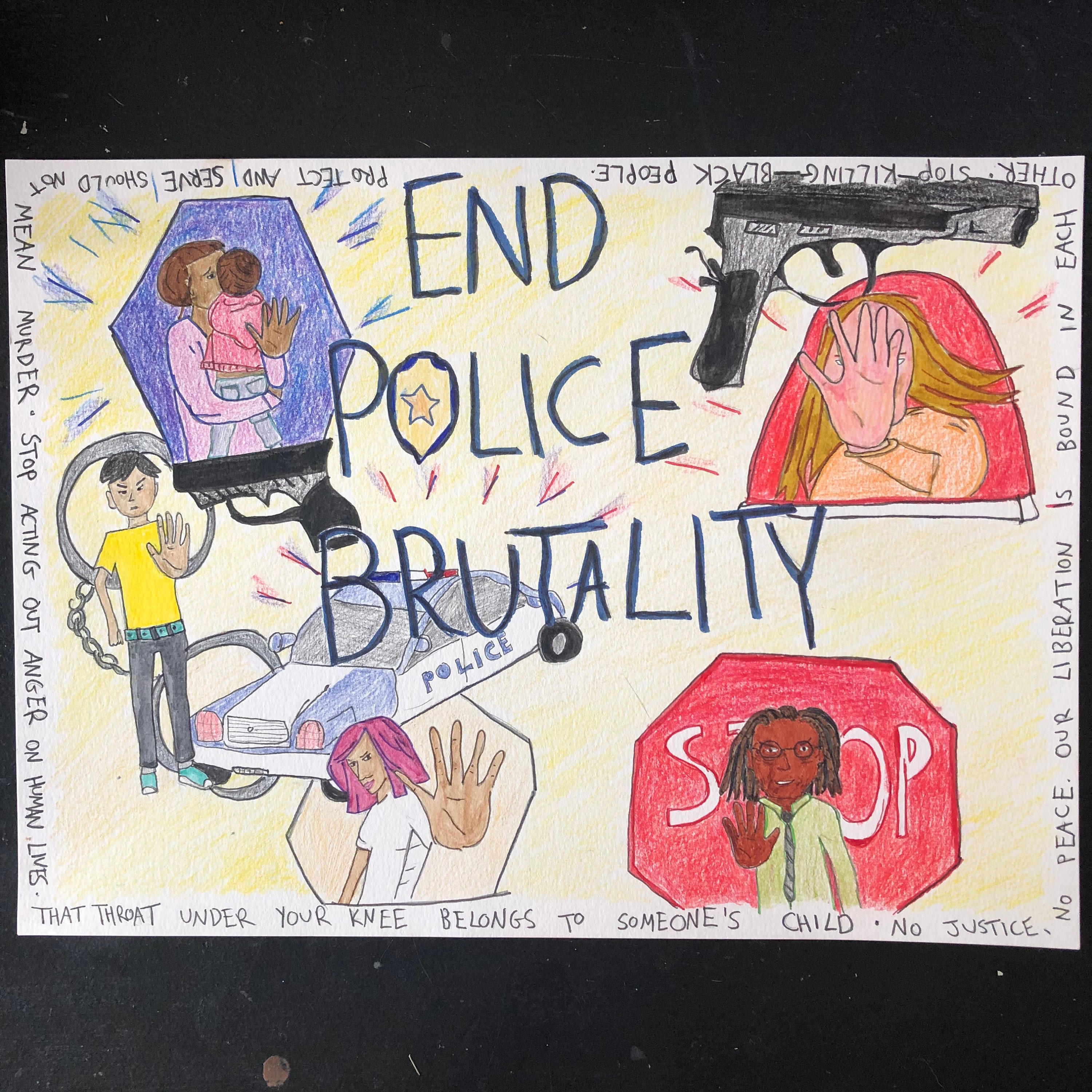 End Police Brutality Black Lives Matter Activist Poster Etsy