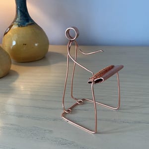 Keyboard player - copper sculpture
