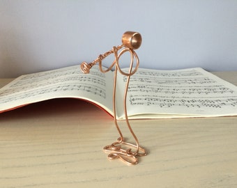 Clarinet player - copper sculpture