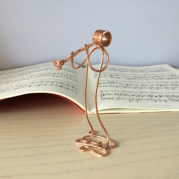 Clarinet player - copper sculpture