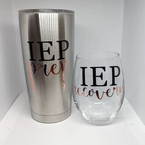 Special Education Teacher Drink Set | IEP Prep and Recovery Coffee Mug and Wine Glass