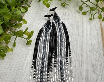 Black and silver bat earrings