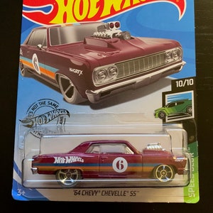Hot Wheels 1964 Chevy Chevelle SS-Burgundy Long Card-SPEED Blur-Hard to Find Sammler Miniatur Modell 1/64