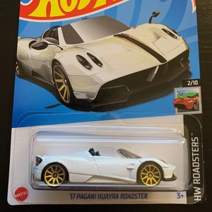 Hot Wheels 2017 Pagani Huayra Roadster-Weiß-Lange Karte-HW Roadster-Schwer zu finden Sammler Miniatur Modell 1/64