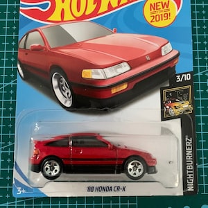 Hot Wheels 1988 Honda CR X rood met zwarte rand Nightburnerz lange