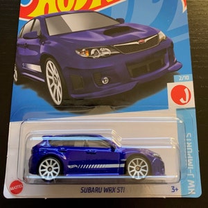 Hot Wheels Subaru WRX STI- Blaue lange Karte-HW J-imports-schwer zu finden Sammler Miniatur Modell 1/64