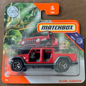 Matchbox 2020 Jeep Gladiator-MBX Jungle-Red Sem Portas-Cartão Curto-Difícil de Encontrar Modelo Miniatura de Colecionador 1/64