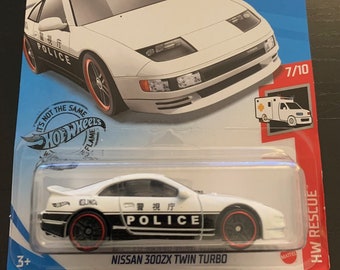 Hot Wheels Nissan 300ZX Twin Turbo Japanese Police Car-white With
