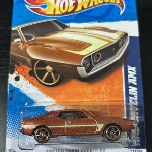 Hot Wheels AMC Javelin AMX-Brown With Black Interior-2011 Long Card -Hard to Find Collector Miniature Model 1/64