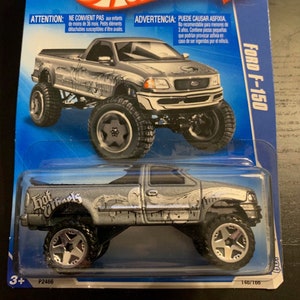 Hot Wheels 1997 Ford F-150- Grigio opaco con interni neri - Scheda lunga 2009 - Modello in miniatura da collezione difficile da trovare 1/64