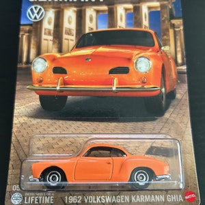 Streichholzschachtel 1962 Volkswagen Karmann Ghia-Orange mit Schwarzer Innenkarte -Schwer, Sammler-Miniaturmodell 1/64 zu finden