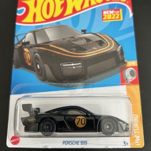 Hot Wheels Porsche 935-Black With Black Wheels- Long Card-HW Turbo-Hard to Find Collector Miniature Model 1/64