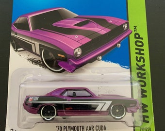 Hot Wheels 1970 Plymouth AAR Cuda-purple With Black Interior-2015