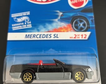 Hot Wheels Mercedes-benz SL- Black With Red Interior- 1995 Long