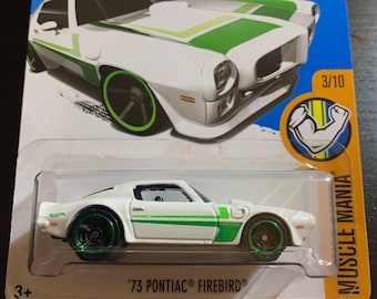 Hot Wheels 1973 Pontiac Firebird-white With Green Stripes-long