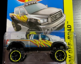Hot Wheels 2010 Toyota Tundra-Silver With Blue Windows-Long Card -Hard to Find Collector Miniature Model 1/64