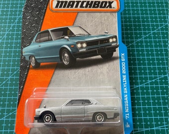 Matchbox 1971 Nissan Skyline 2000 Gtx-silver Long Card -hard Matchbox 1971 Nissan Skyline 2000 Gtx-silver Long Card -hard