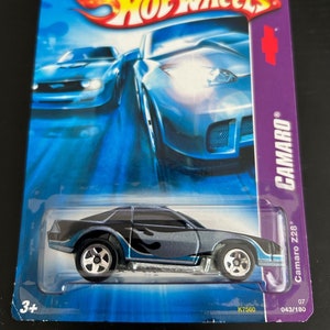 Hot Wheels Chevrolet Camaro Z28- Blue and Black- Long Card-Hard to Find Collector Miniature Model 1/64