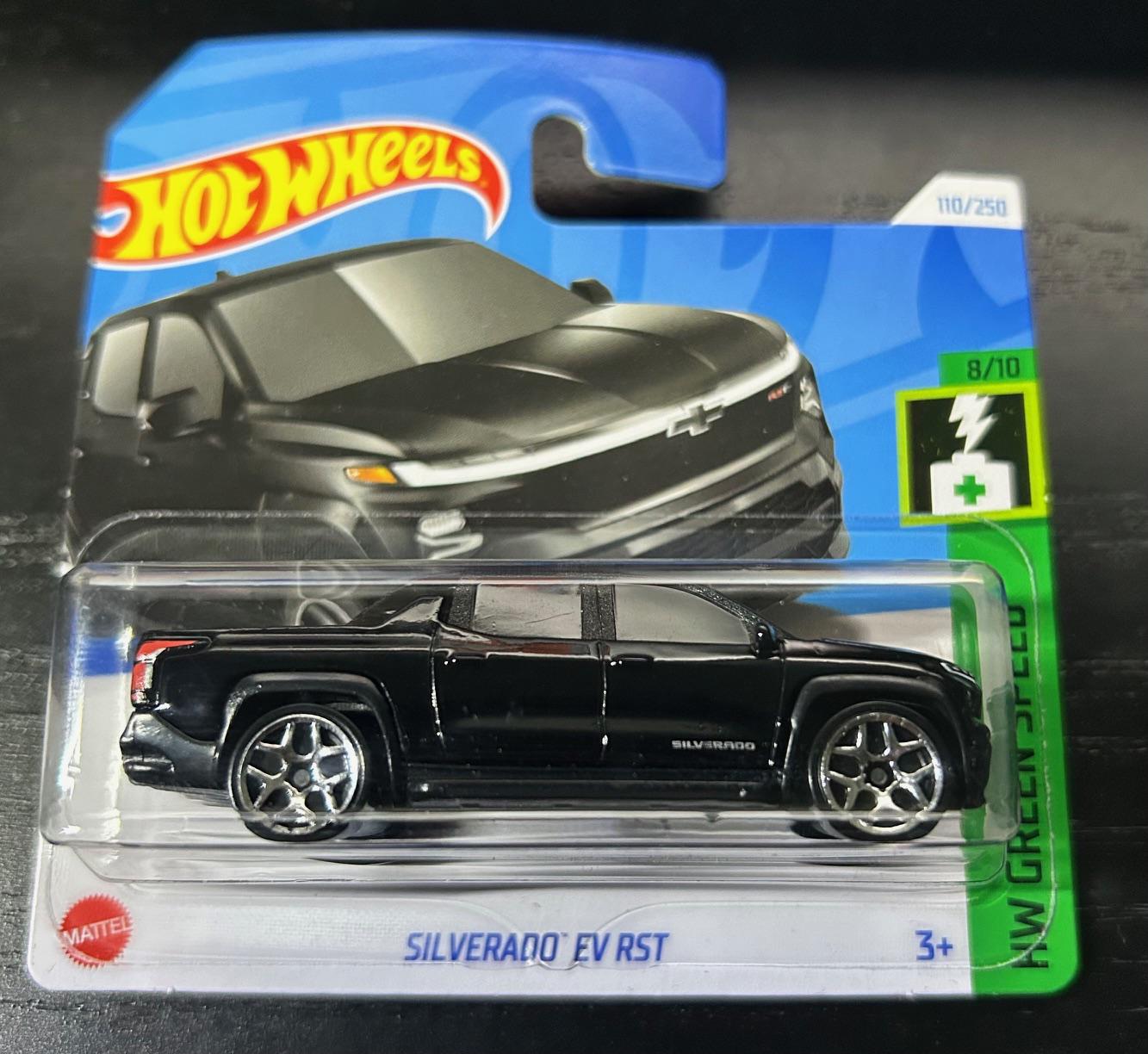 Hot Wheels Chevrolet Silverado EV RST- Black With Black Interior