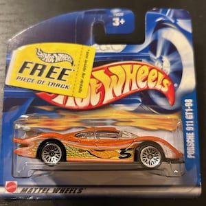 Hot Wheels 1998 Porsche 911GT1-98- Orange mit Grauem Interieur-2002 Kurze Karte-Schwer zu finden Sammler Miniatur Modell 1/64