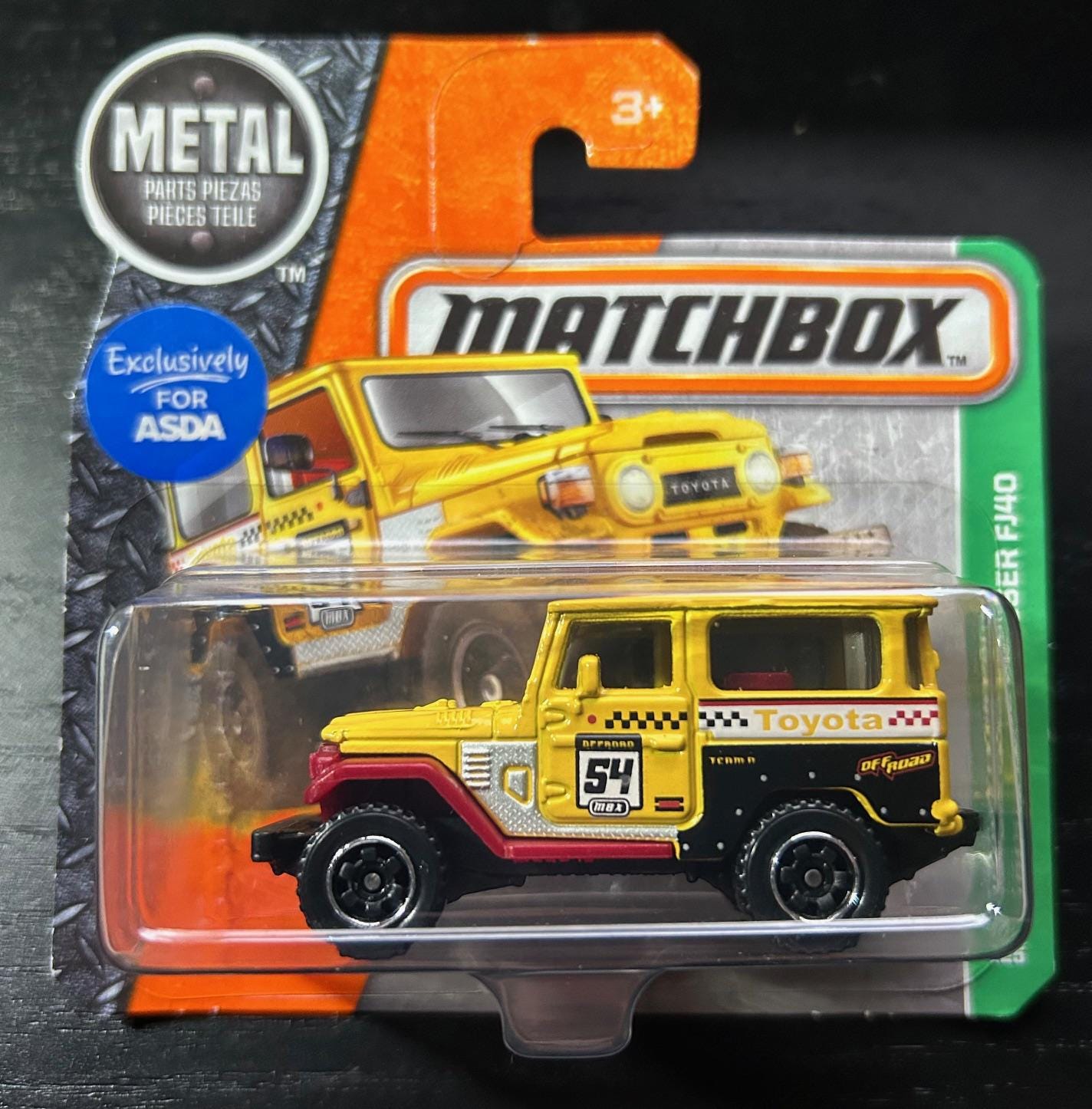 Matchbox 1968 Toyota Land Cruiser FJ40- Yellow With Brown Roof