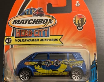 Matchbox Volkswagen Microbus-Blue-Short Card-Hard to Find Collector Miniature Model 1/64