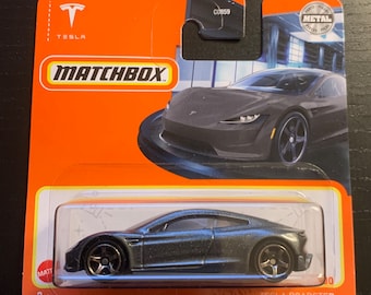 Matchbox 2020 Tesla Roadster-Silver With Grey Wheels-Short Card -Hard to Find Collector Miniature Model 1/64