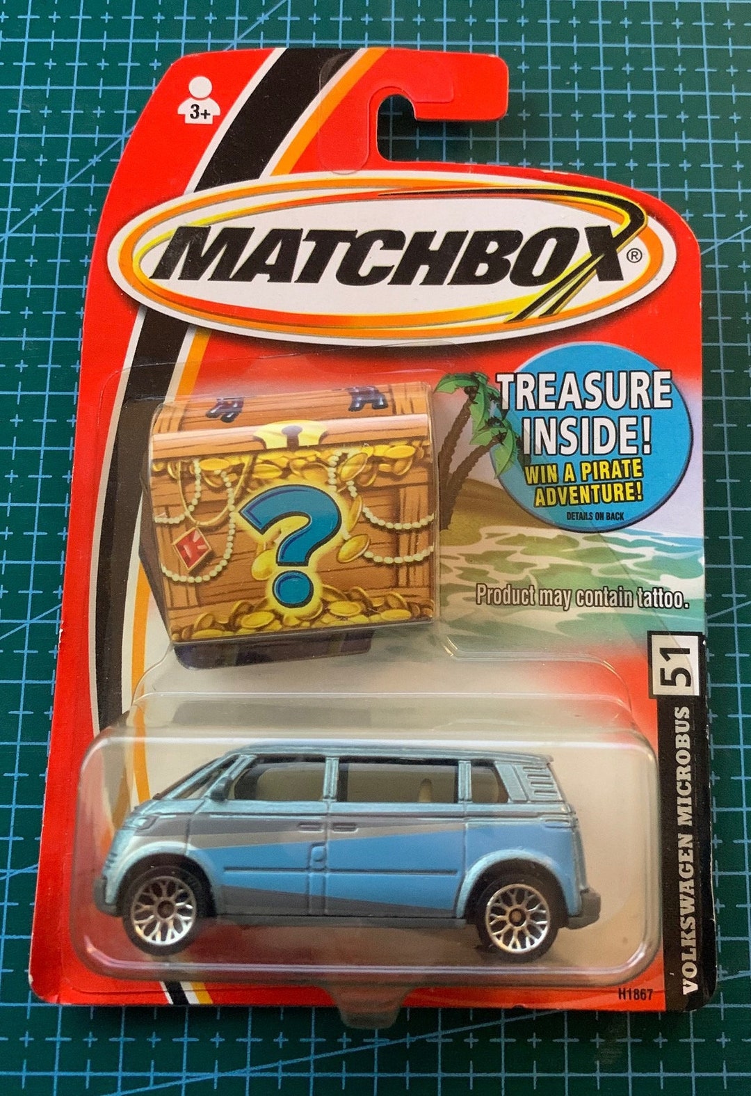Matchbox Volkswagen Microbus-2 Tone Light Blue-2002 Treasure