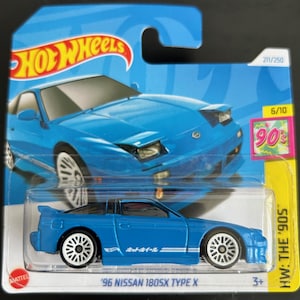 Hot Wheels 1996 issan 180sx x-blau mit weißen Rädern - kurze Karte - schwer zu finden Sammler Miniatur Modell 1/64