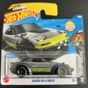 Hot Wheels Mazda MX-5 Miata-Grau Mit Schwarzen Rädern-Kurze Karte-Schwer zu Finden Sammler Miniatur Modell 1/64
