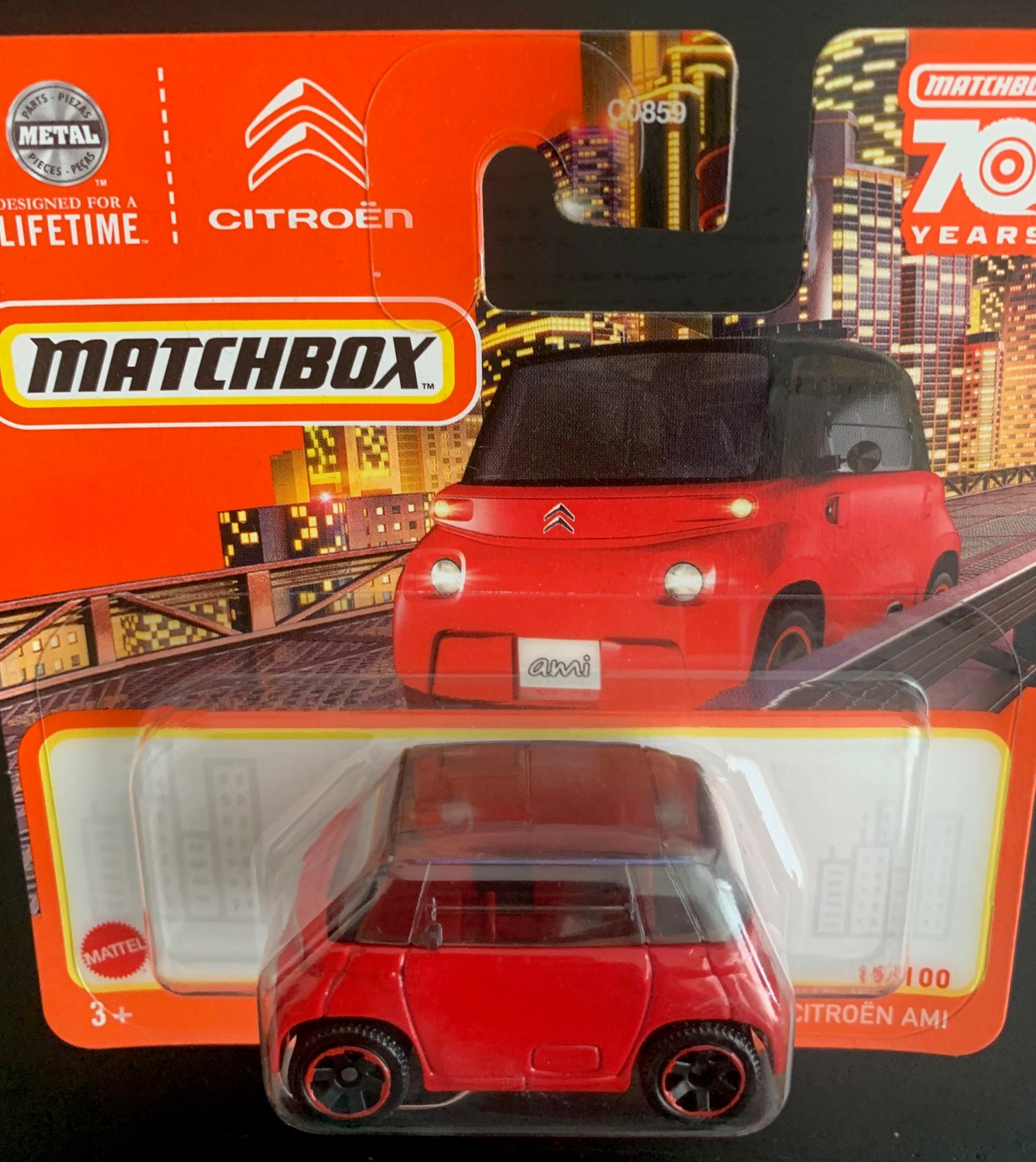 Matchbox 2021 Citroen AMI -red With Black Roof-short Card-hard to