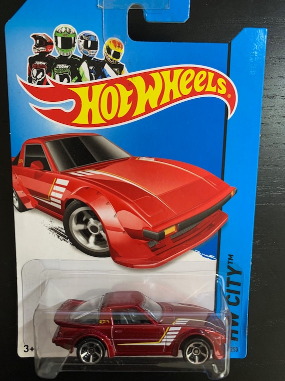 Hot Wheels Mazda Rx-7-dark Red With Grey Interior- 2013 Long Card Hot Wheels Mazda Rx-7-dark Red With Grey Interior- 2013 Long Card