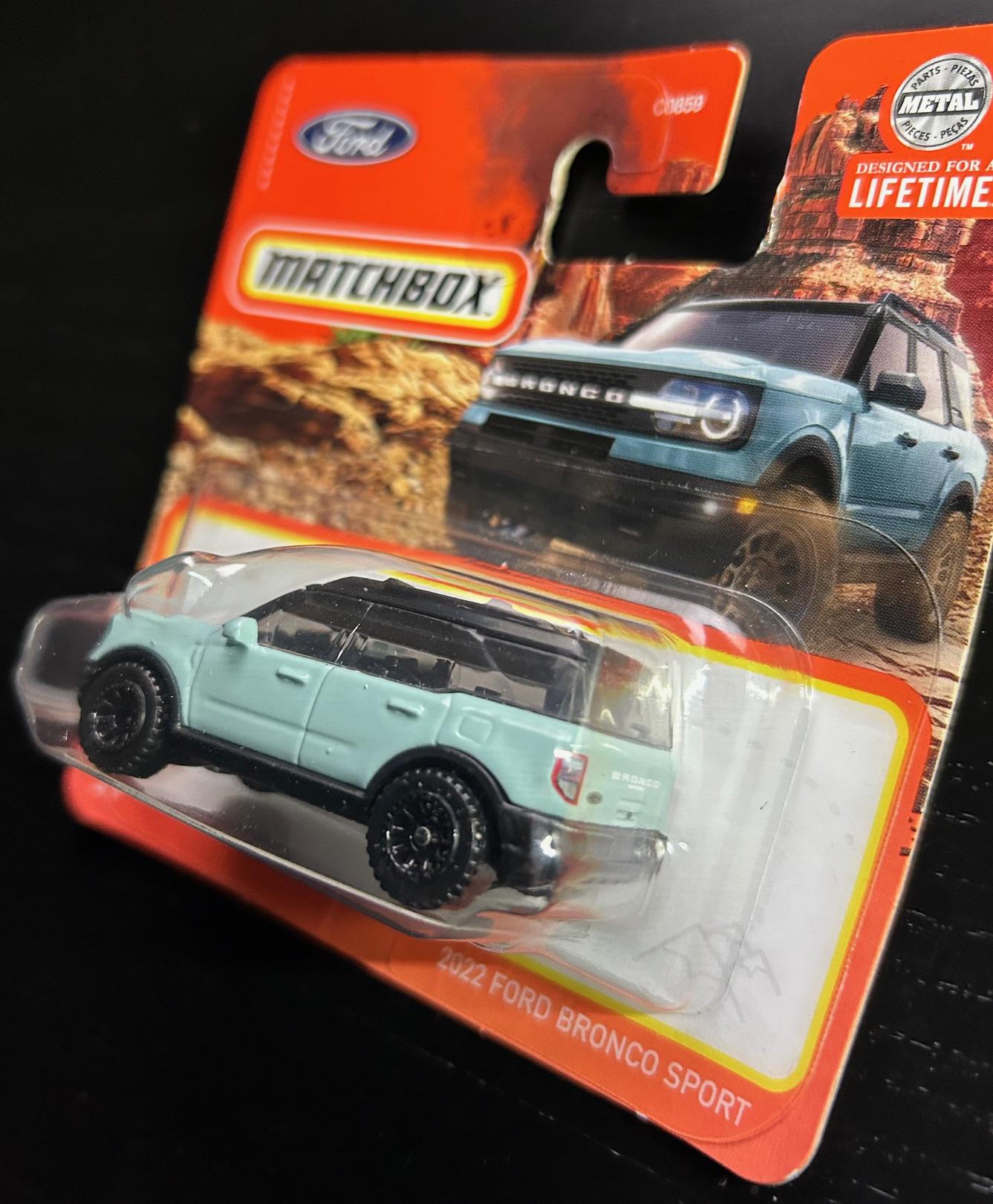 Matchbox 2022 Ford Bronco Sport-blue/teal With Black Wheels