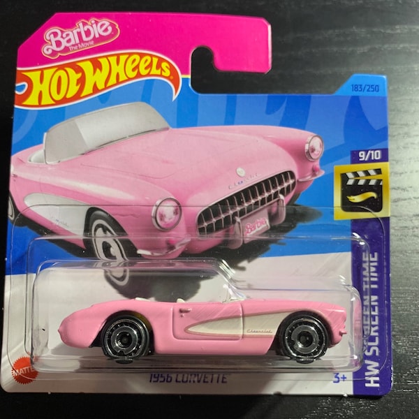Hot Wheels 1956 Chevrolet Corvette-Pink With White Interior-Short Card -Hard to Find Collector Miniature Model 1/64