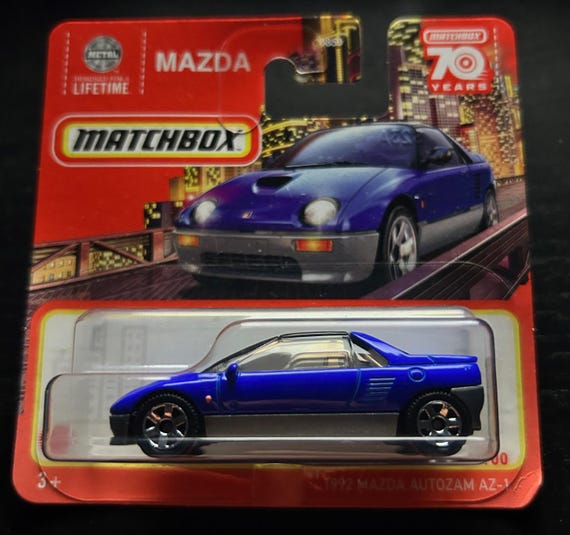 Matchbox 1992 Mazda AUTOZAM AZ-1 - Blue With Black Interior-short