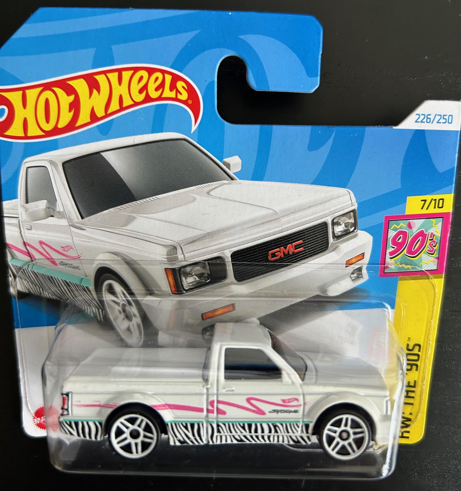 Hot Wheels 1991 GMC Syclone-white-short Card-hw the 90's-hard to