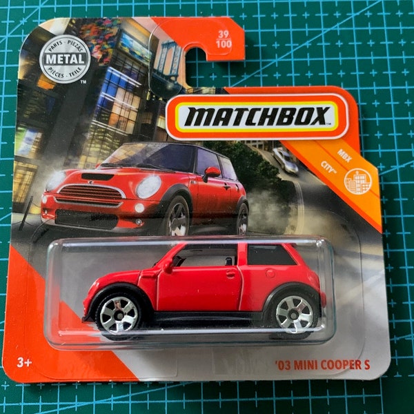 Matchbox 2003 Mini Cooper S-Rouge Avec Toit Noir-MBX City Short Card -Difficile à Trouver Collector Miniature Modèle 1/64