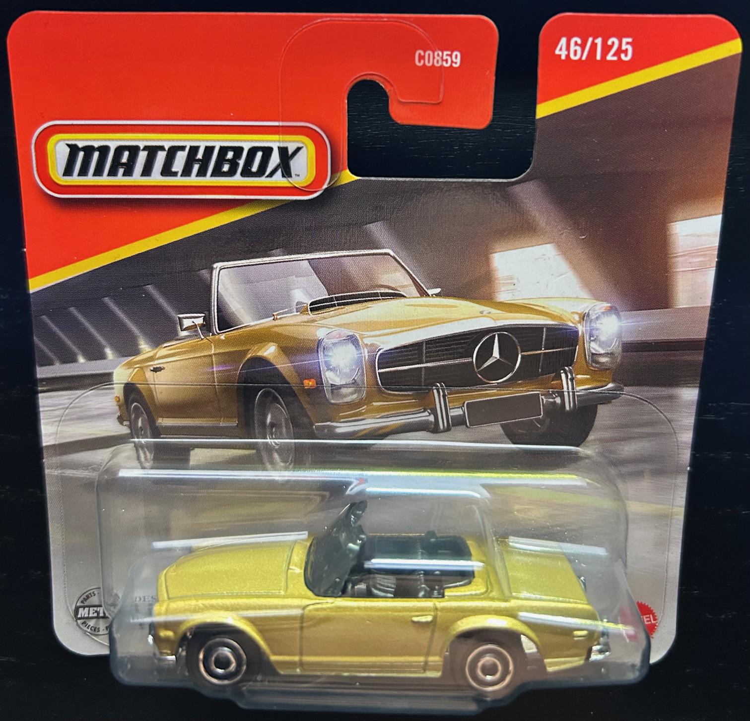 Matchbox 1963 Mercedes-benz 230 SL- Gold With Black Interior-short