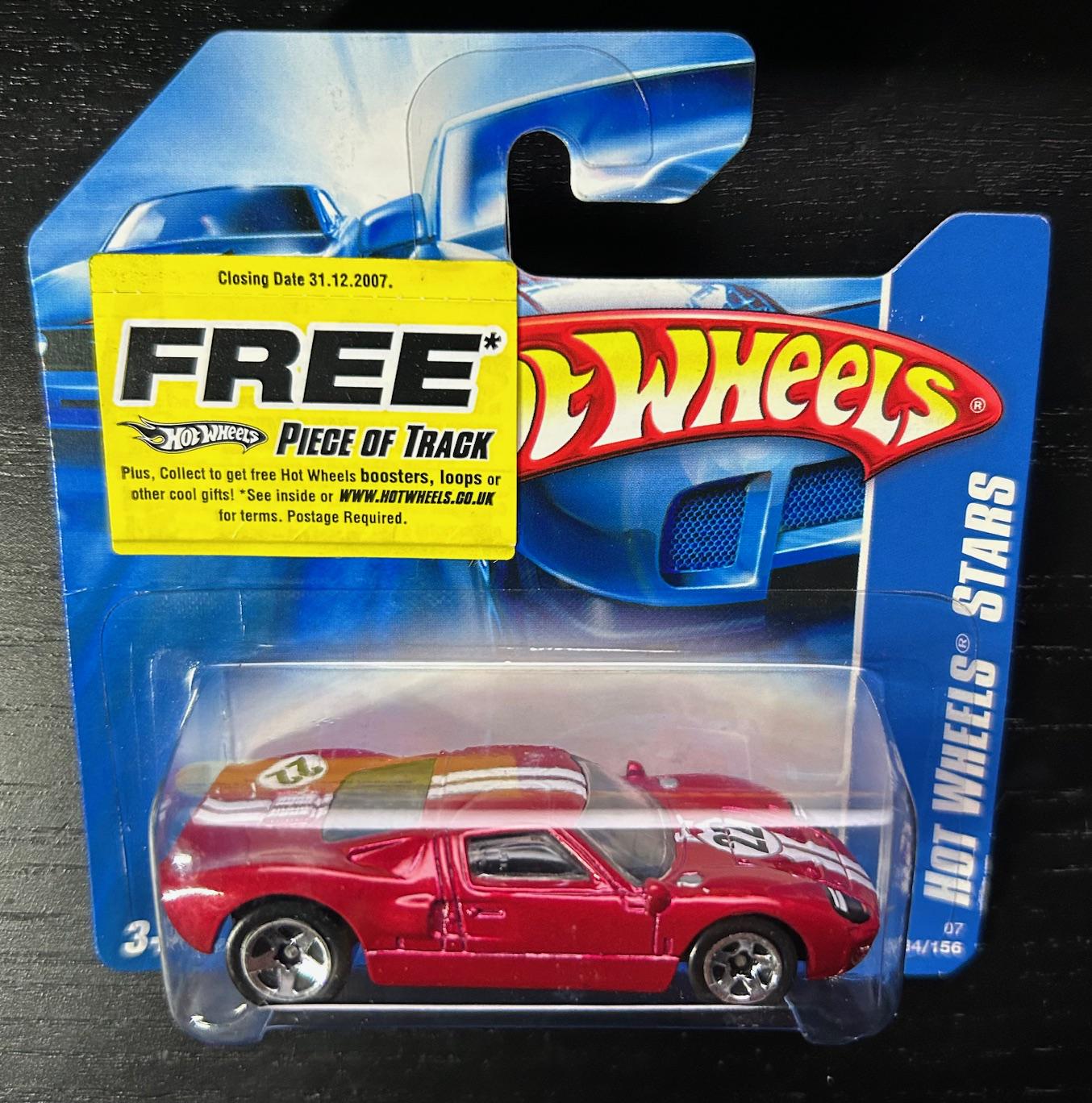 ミニカー Hot Wheels Ford GT40 Hot Wheels Ford Gt-40-red With White Stripes-2007 Short Card-hard